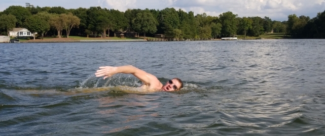 I estimate I turned my head like that 60,000 times during the swim. Ouch.